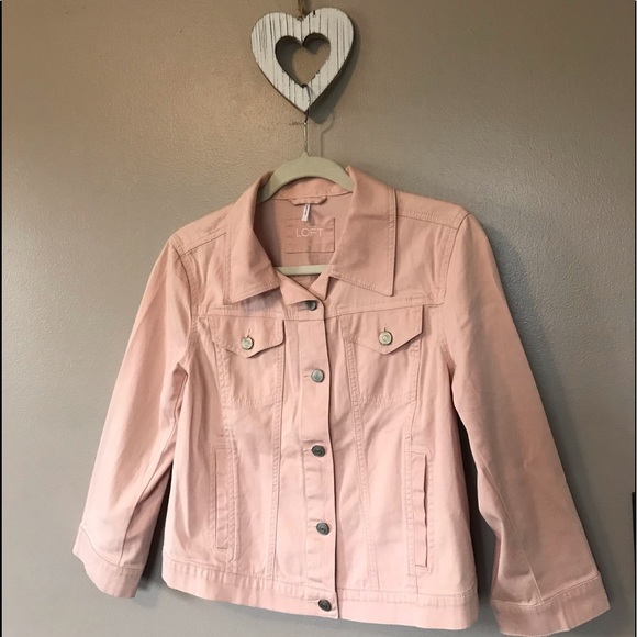 loft pink denim jacket